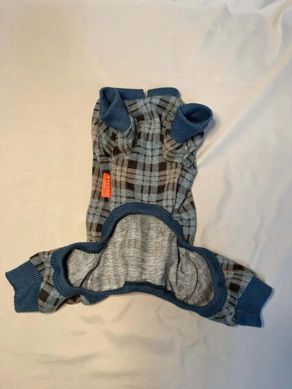 Kyeese Light Blue Plaid Dog Pajamas